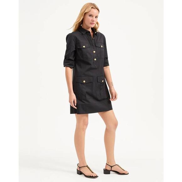 Veronica Beard Saude Cargo Mini Dress in Black 00 - Picture 1 of 4